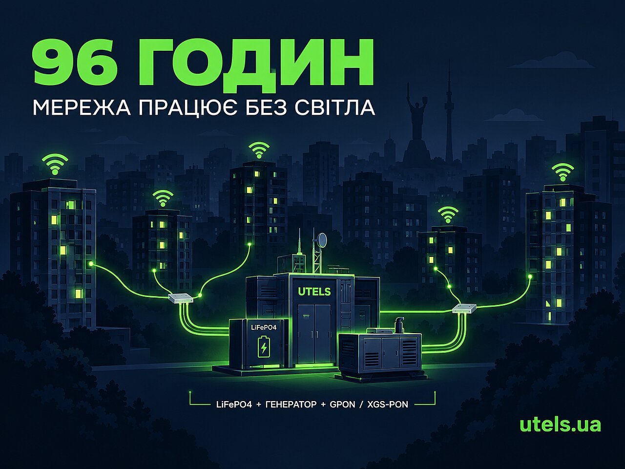 Що насправді означають 96 годин роботи мережі без світла - і як UTELS це забезпечує?